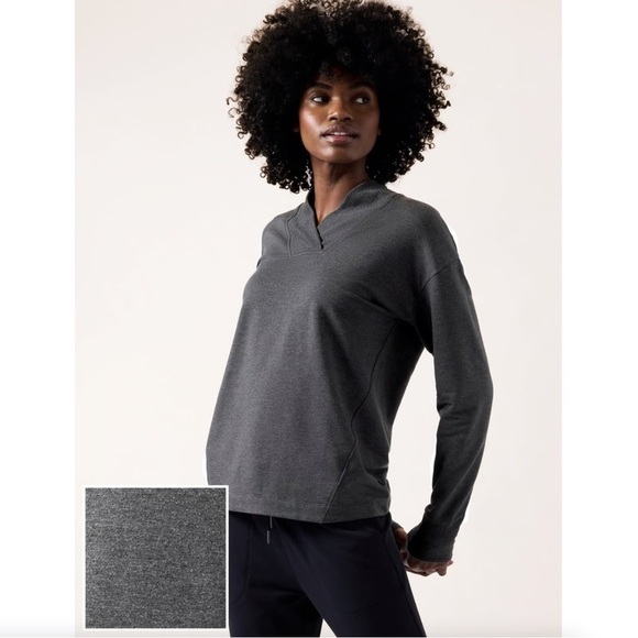 Athleta Tops - Athleta Charcoal Gray Long Sleeve Sweatshirt